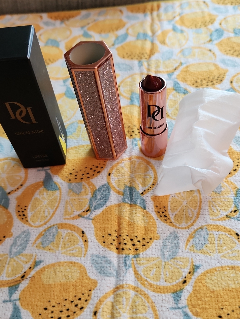 Rose Gold Glitter Lipstick - Deep Wine